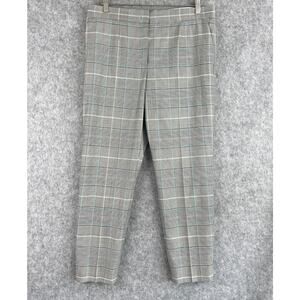Escada Wool Blend Pants Womens 40 US 10 Plaid Flat Front Trouser Classic Career